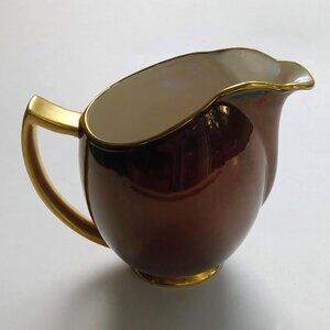 Carlton Ware  Art Deco Rouge Royale 14 Oz Pitcher England 1930s Red with Gold